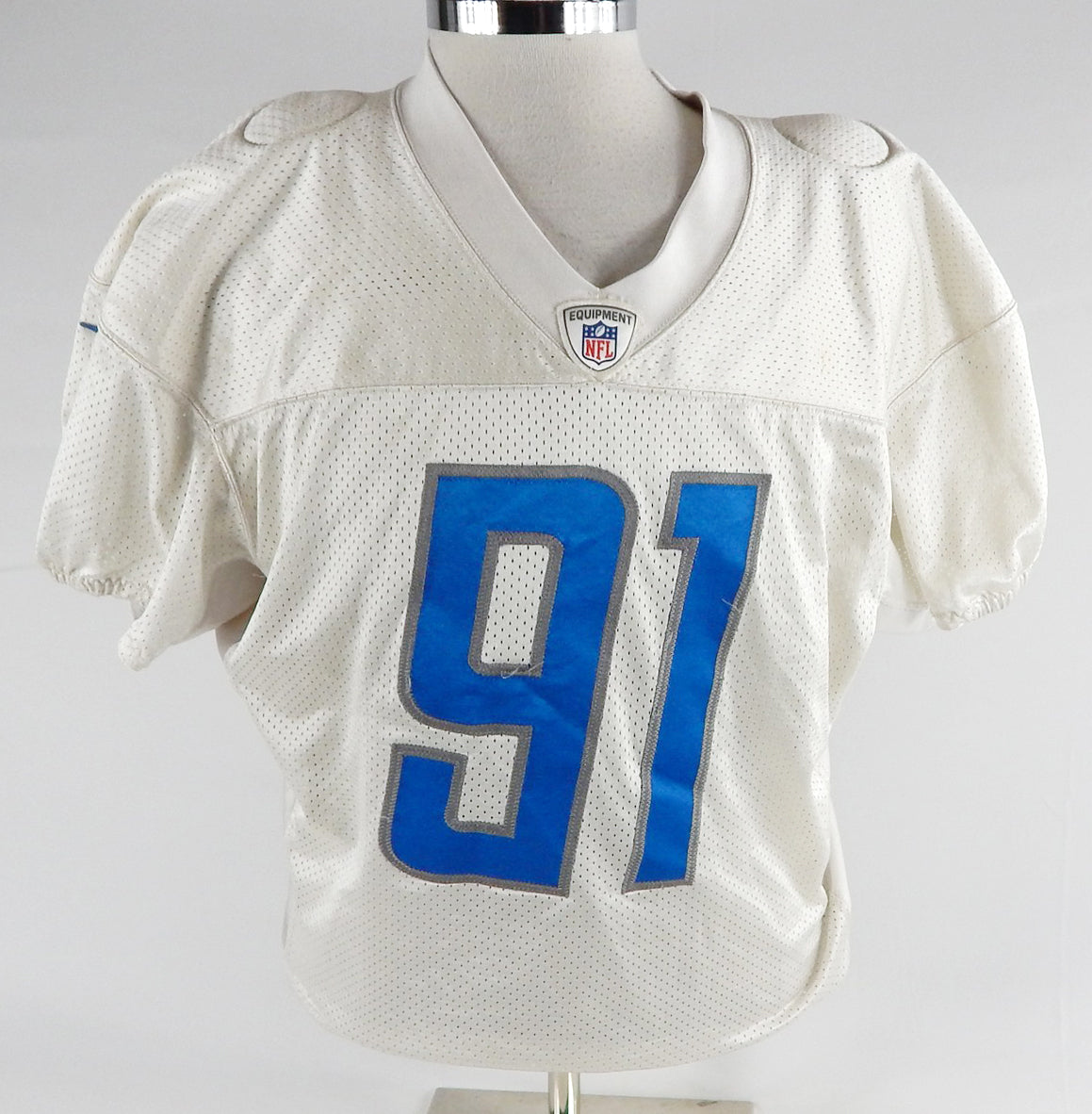 2018 Detroit Lions A'Shawn Robinson #91 Game Used White Practice Jersey 48 73