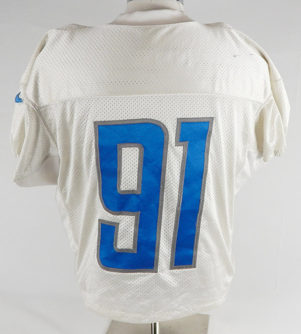 2018 Detroit Lions A'Shawn Robinson #91 Game Used White Practice Jersey 48 73 Pic2