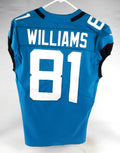 2022 Jacksonville Jaguars Seth Williams #81 Game Issued Blue Jersey 40 146