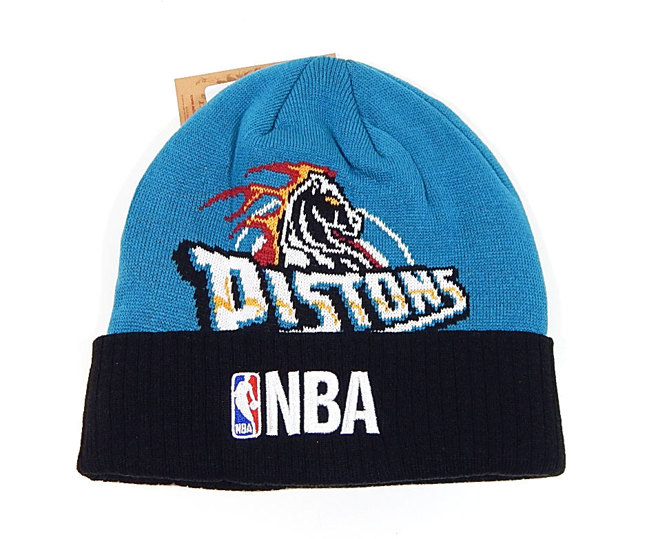 Detroit Pistons Mitchell & Ness Knit Cuffed Beanie Winter Hat Teal Black New Pic2