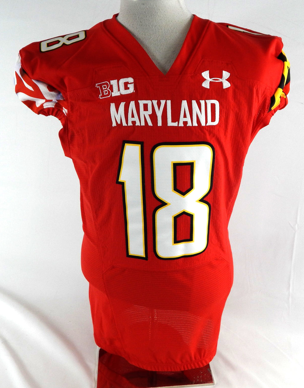 2021 Maryland Terrapins CJ Dippre #18 Game Issued Red Jersey Football 46 496 Pic2