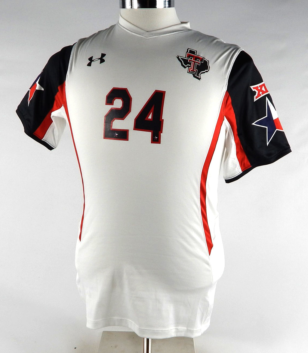 2014 Texas Tech Red Raiders #24 Game Used White Jersey Lone Star Women Soccer M1