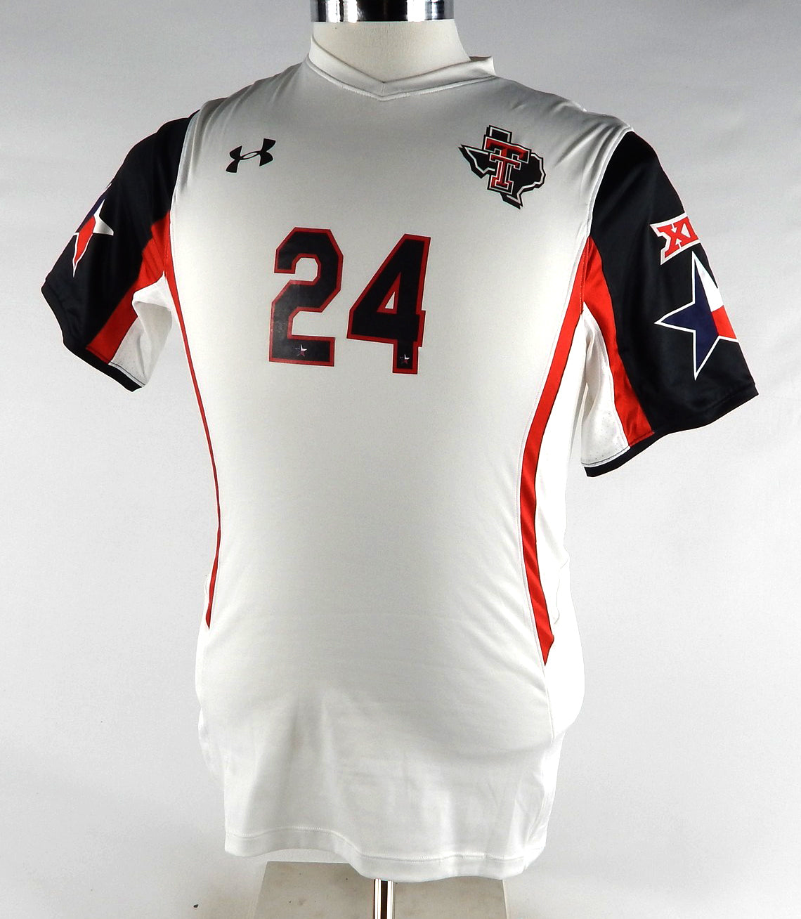 2014 Texas Tech Red Raiders #24 Game Used White Jersey Lone Star Women Soccer M1