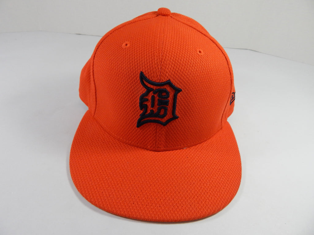 2017 Detroit Tigers #63 Game Issued Pos Used Orange Hat Spring Training 7.375 3