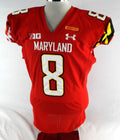 2021 Maryland Terrapins Cowan #8 Game Used Red Jersey Football Graduate P 46 8