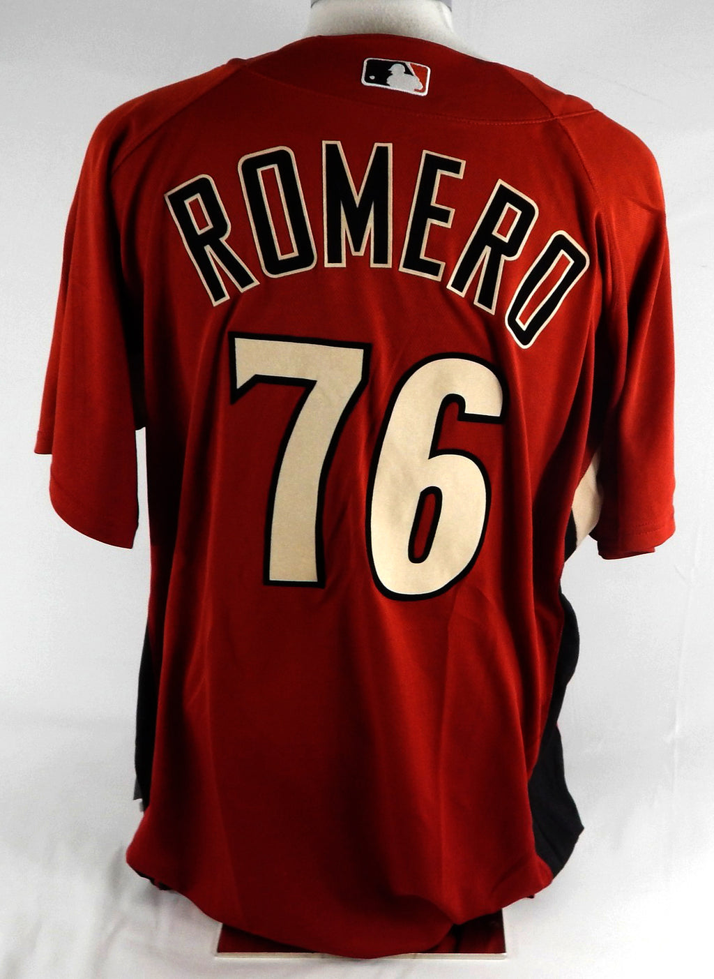 2007-10 Arizona Diamondbacks Alex Romero #76 Game Used Red Jersey ST BP 48 423 Pic2
