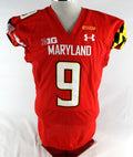 2021 Maryland Terrapins Chig Okonkwo #9 Game Used Red Jersey Football Grad P 9
