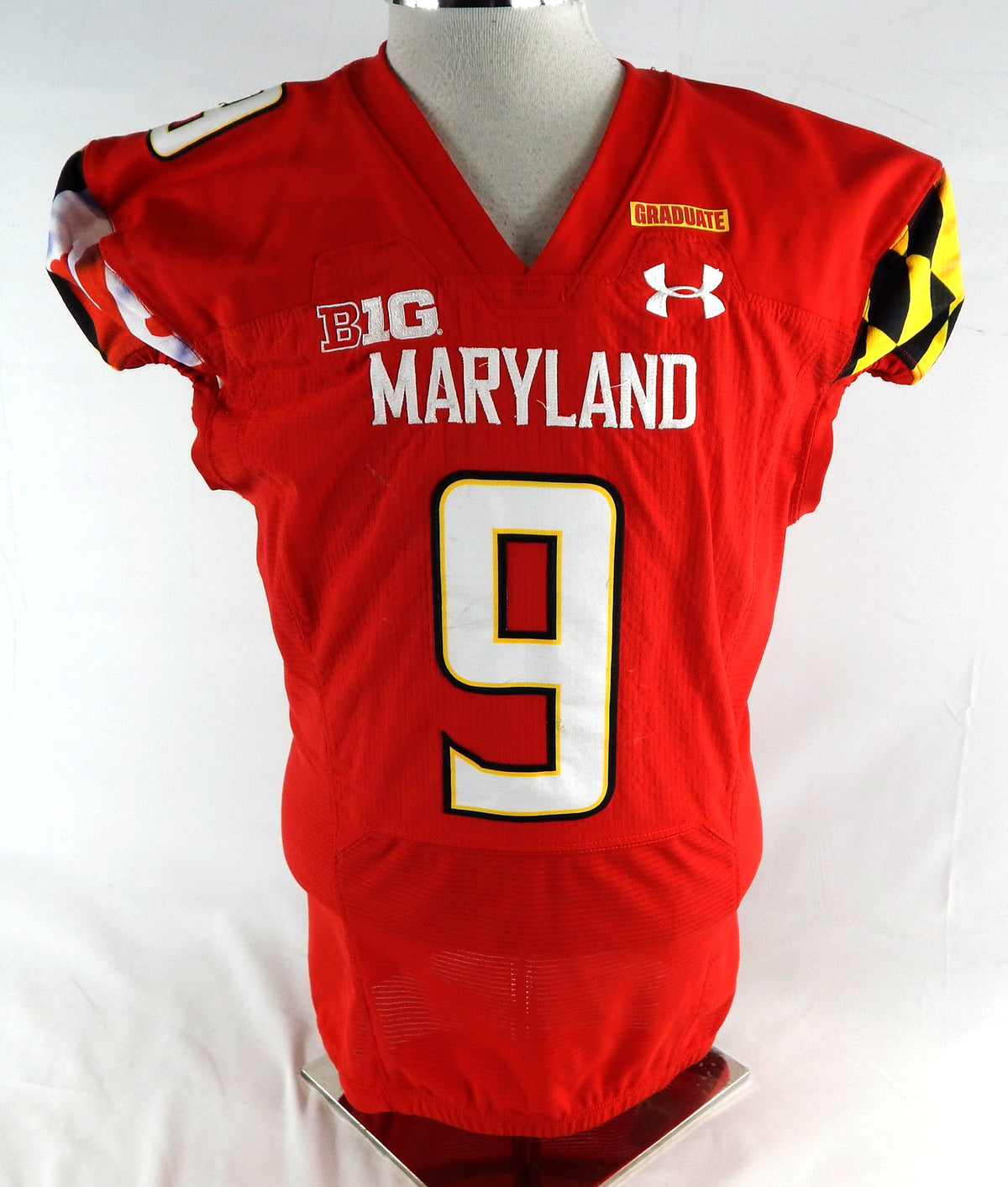 2021 Maryland Terrapins Chig Okonkwo #9 Game Used Red Jersey Football Grad P 9 Pic2