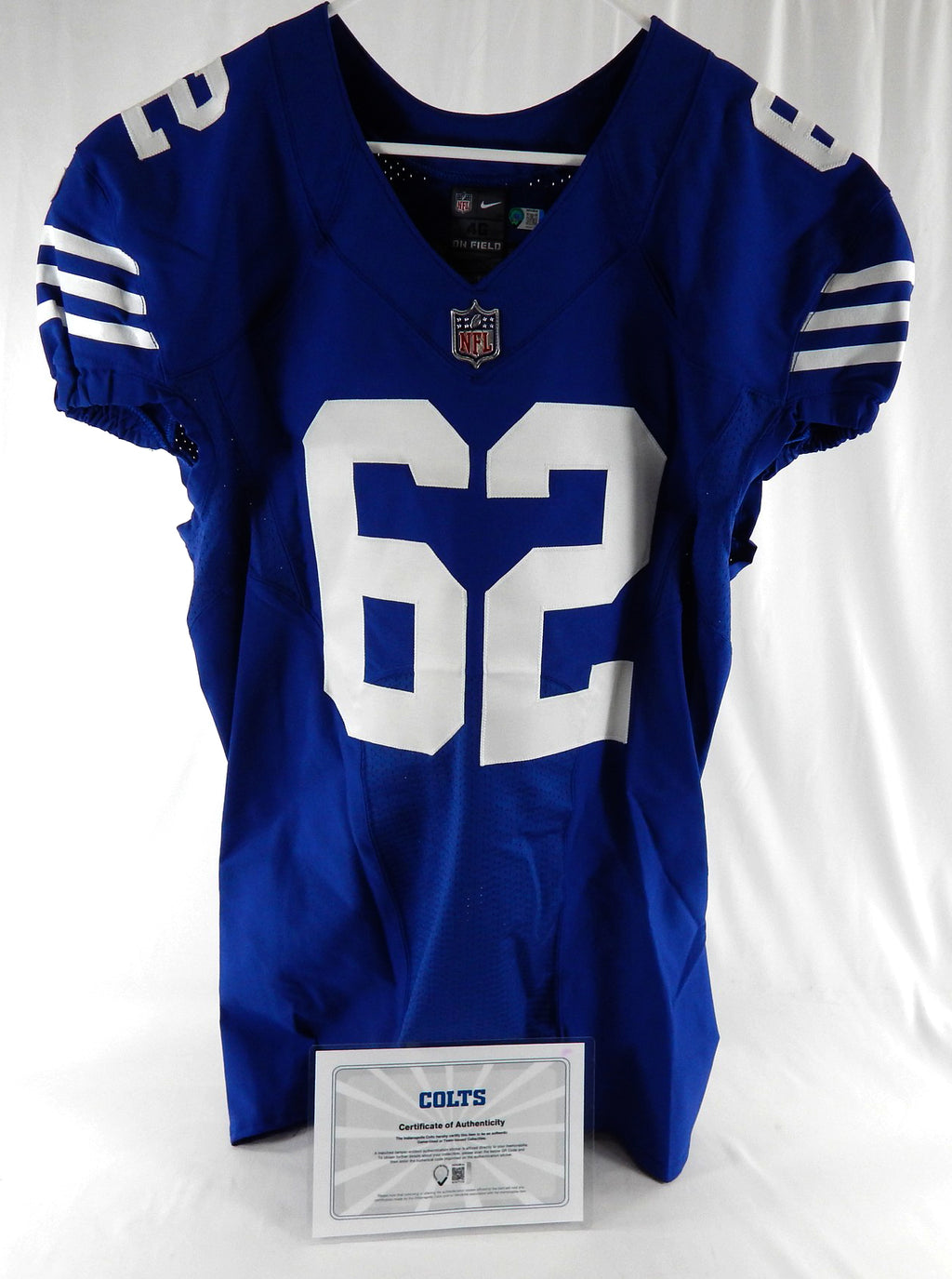 2022 Indianapolis Colts Wesley French #62 Game Issued Blue Jersey 46 987