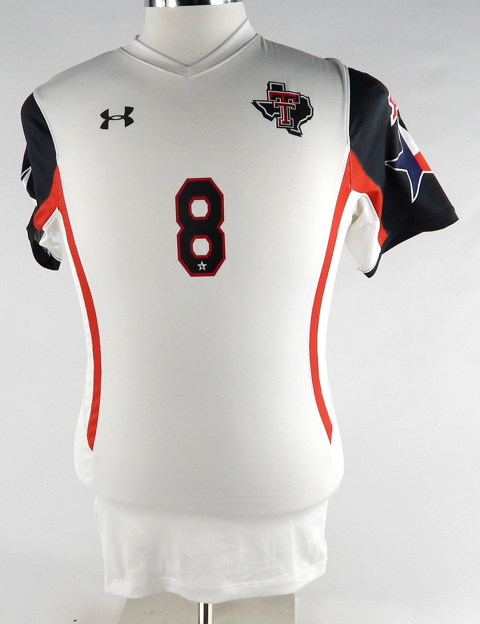 2015 Texas Tech Red Raiders #8 Game Used White Jersey Womens Soccer S 672