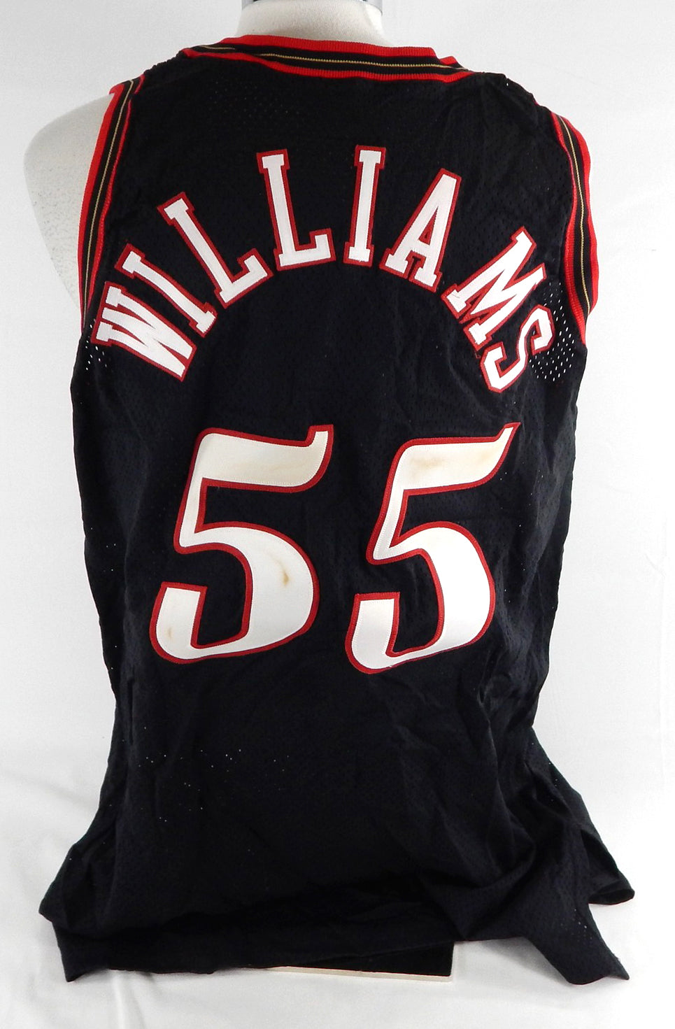 1998-99 Philadelphia 76ers Williams #55 Game Issued Black Jersey 50 243 Pic2