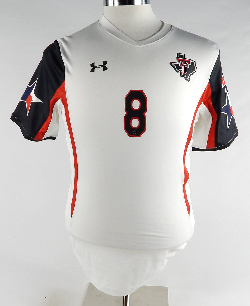 2015 Texas Tech Red Raiders #8 Game Used White Jersey Womens Soccer M 673