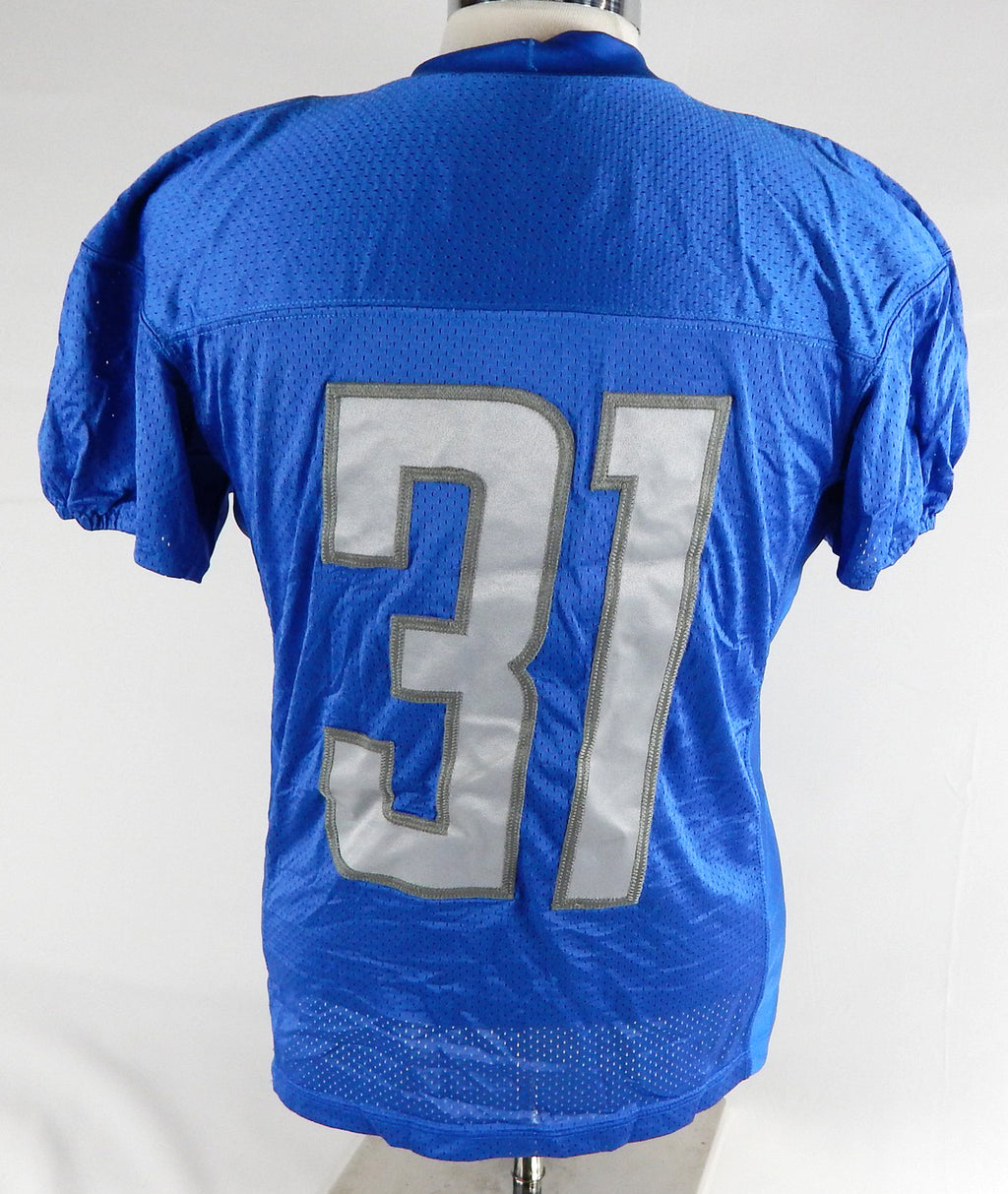 2018 Detroit Lions Teez Tabor #31 Game Used Blue Practice Jersey 44 183 Pic2