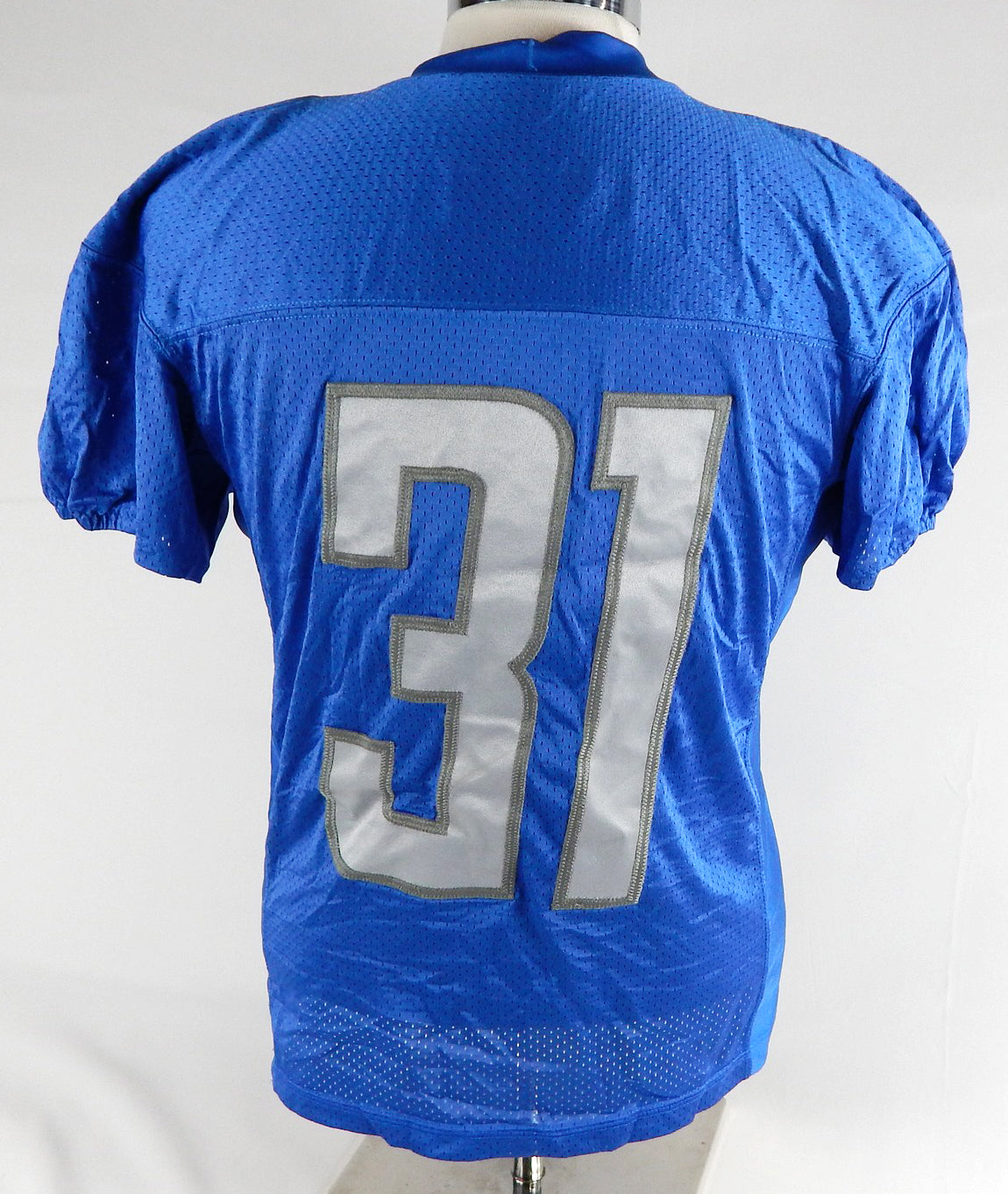 2018 Detroit Lions Teez Tabor #31 Game Used Blue Practice Jersey 44 183 Pic2