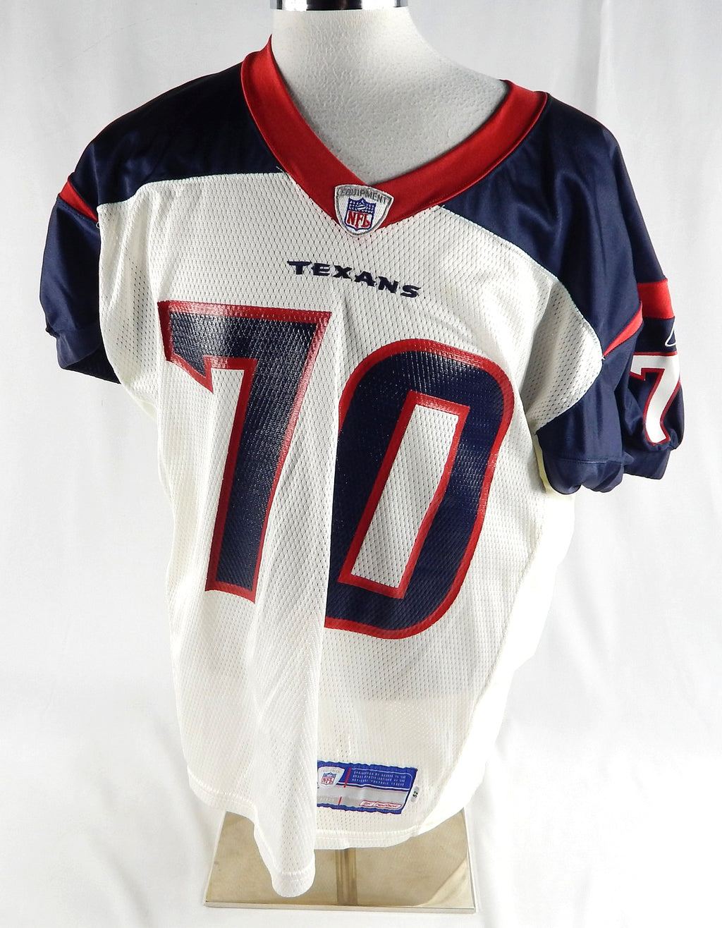 2002 Houston Texans #70 Game Isssued White Practice Jersey 52 798