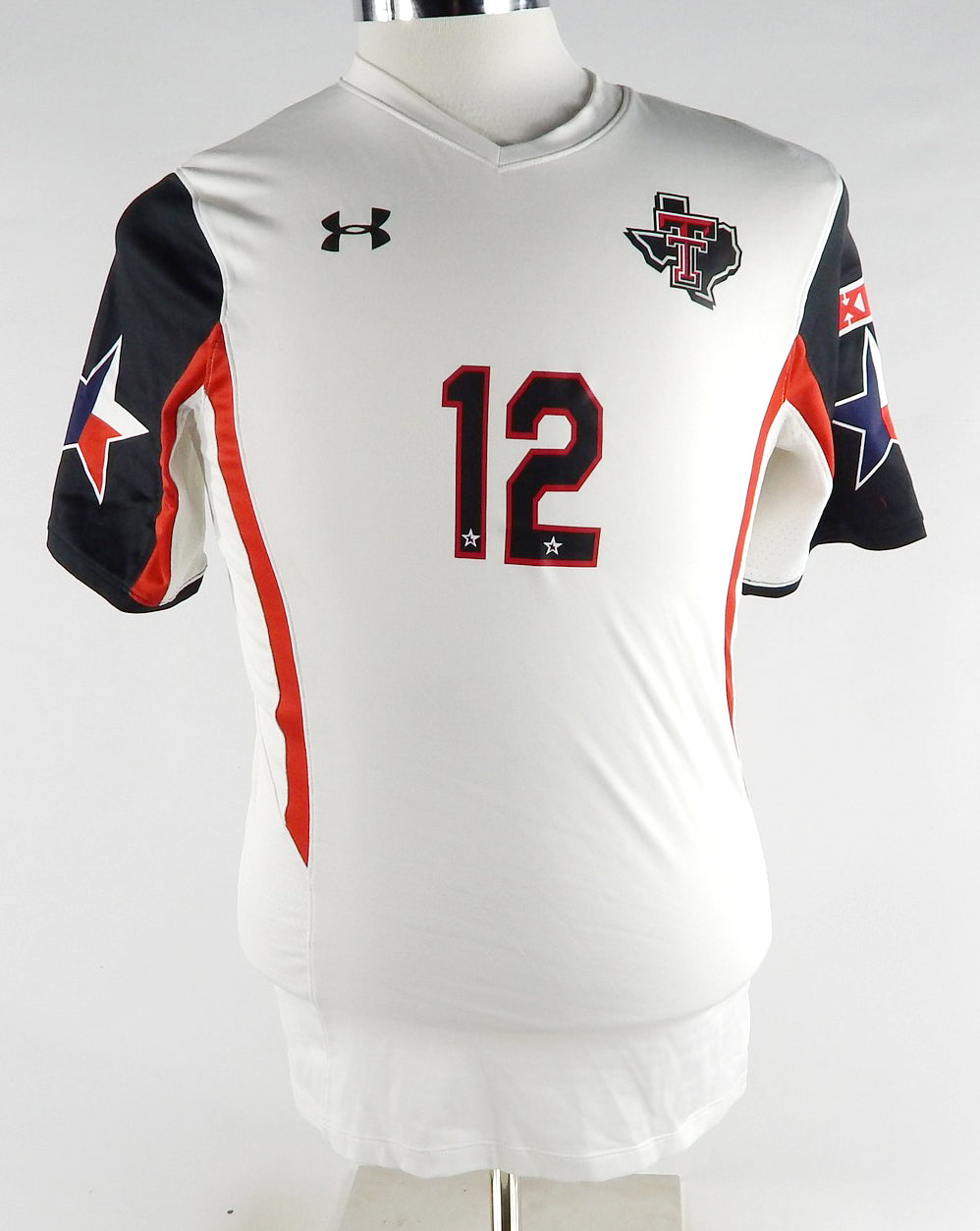 2015 Texas Tech Red Raiders #12 Game Used White Jersey Womens Soccer M 676
