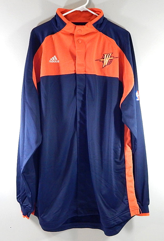 Golden State Warriors Adidas Team Issued Warm Up Jacket Navy Orange 3XL Tall