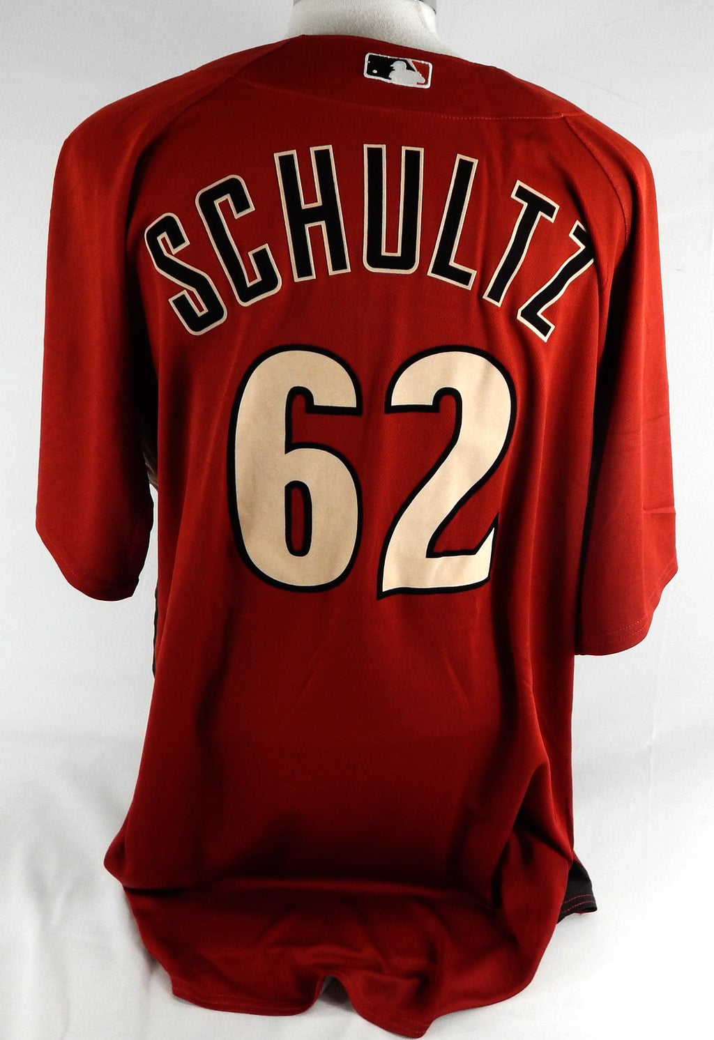 2007-10 Arizona Diamondbacks Mike Schultz #62 Game Used Red Jersey ST BP 52 429 Pic2