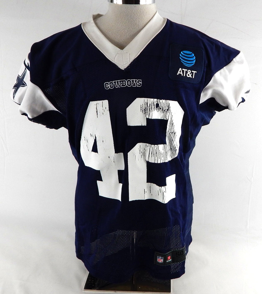 2025 Dallas Cowboys Jadeveon Clowney #42 Game Used Navy Practice Jersey 50 461