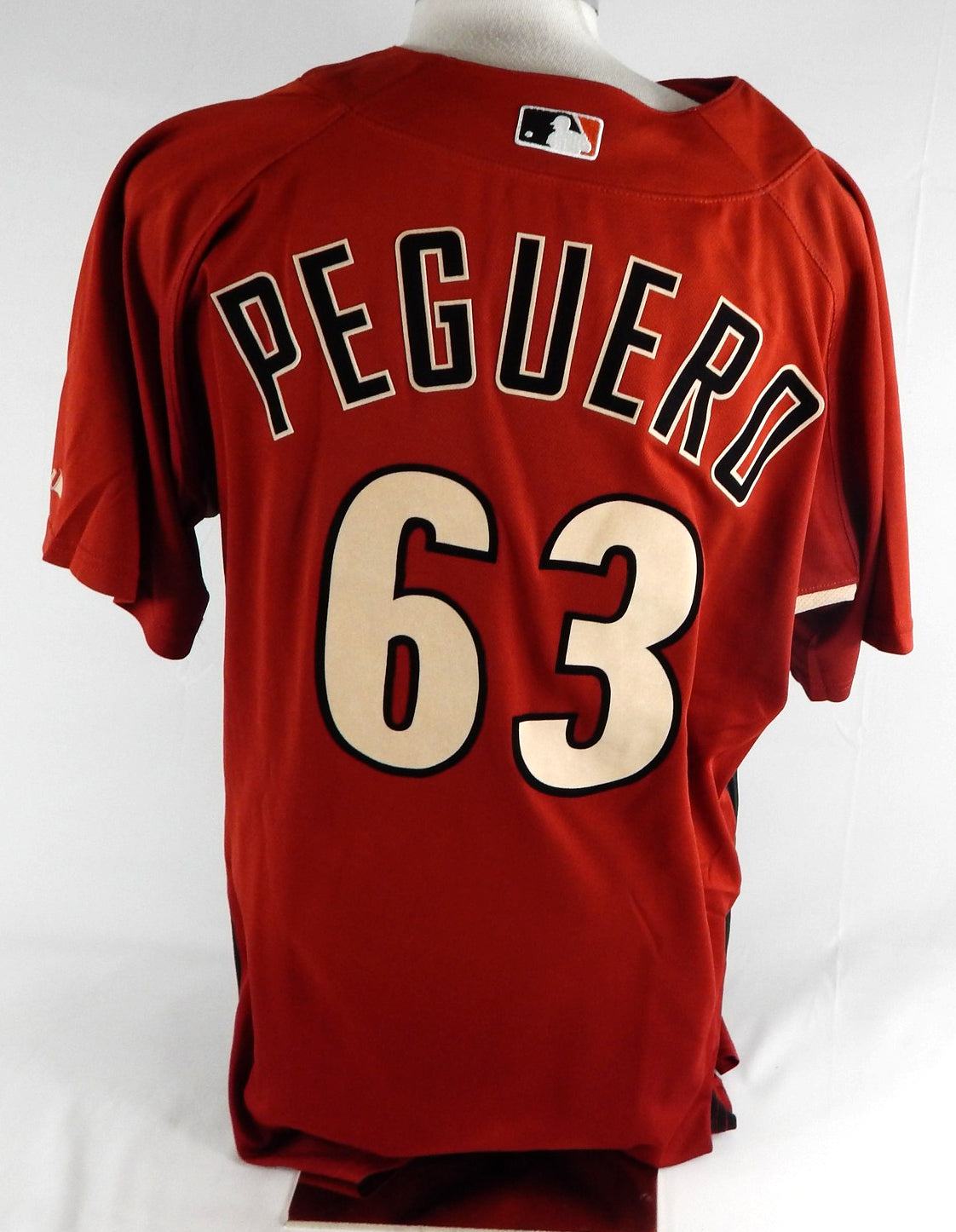 2007-10 Arizona Diamondbacks Jailen Peguero #63 Game Used Red Jersey ST BP 46 30 Pic2