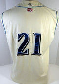 Clearwater Threshers #21 Game Used Cream Jersey Vest DP13423