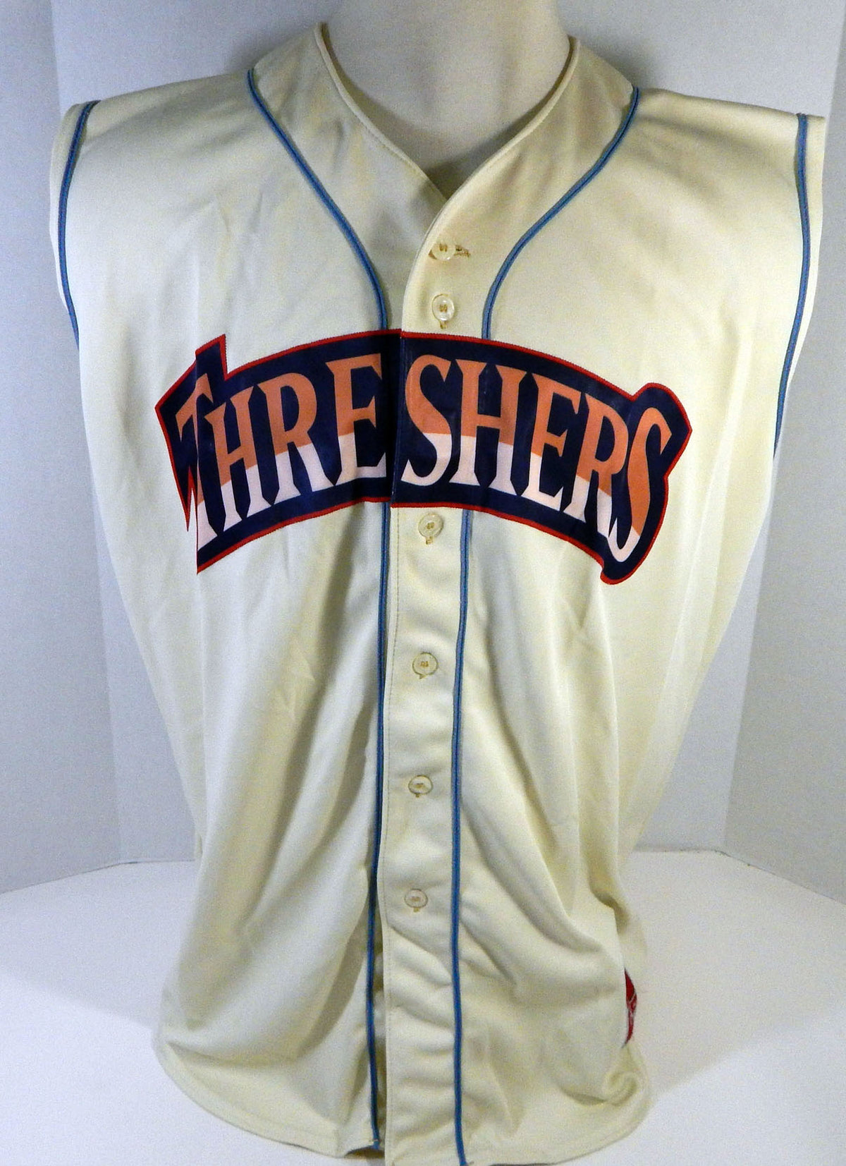 Clearwater Threshers #21 Game Used Cream Jersey Vest DP13423 Pic2