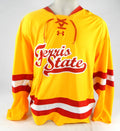 2019-20 Ferris State Bulldogs Max Finner #2 Game Used Yellow Jersey Hockey M 000