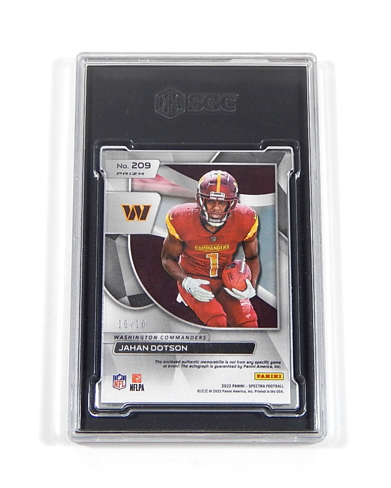 2022 Panini Spectra Rookie Patch Auto Meta Prizm Jahan Dotson RC 10/10 SGC 9 Pic2