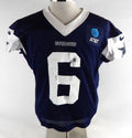 2025 Dallas Cowboys Donovan Wilson #6 Game Used Navy Practice Jersey 48 462