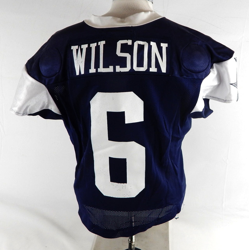 2025 Dallas Cowboys Donovan Wilson #6 Game Used Navy Practice Jersey 48 462 Pic2