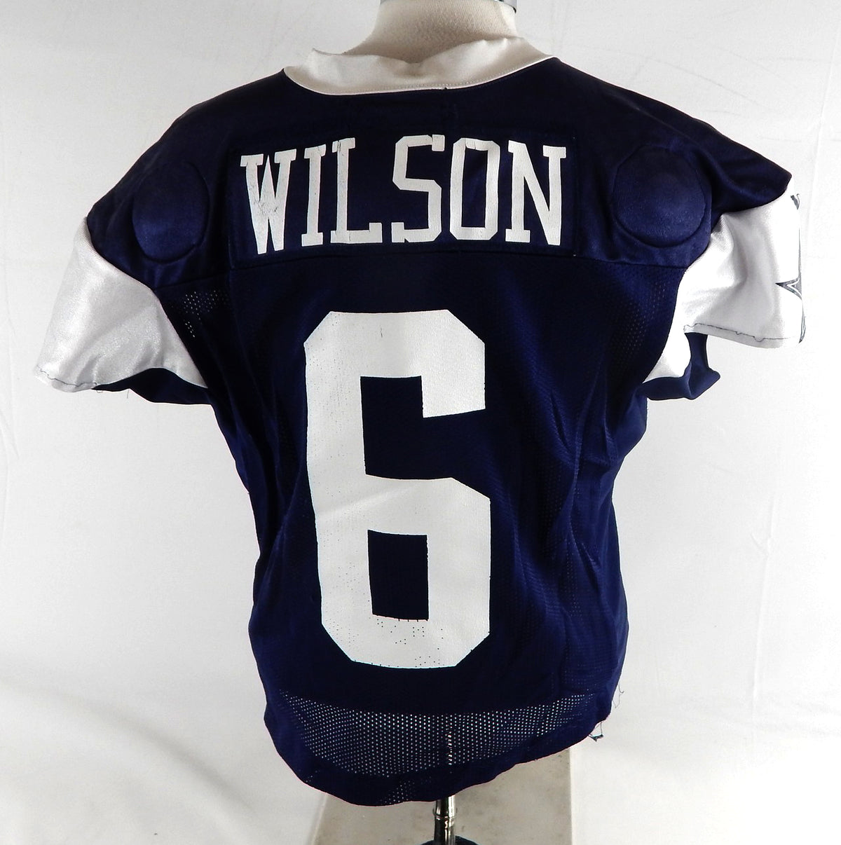 2025 Dallas Cowboys Donovan Wilson #6 Game Used Navy Practice Jersey 48 462 Pic2