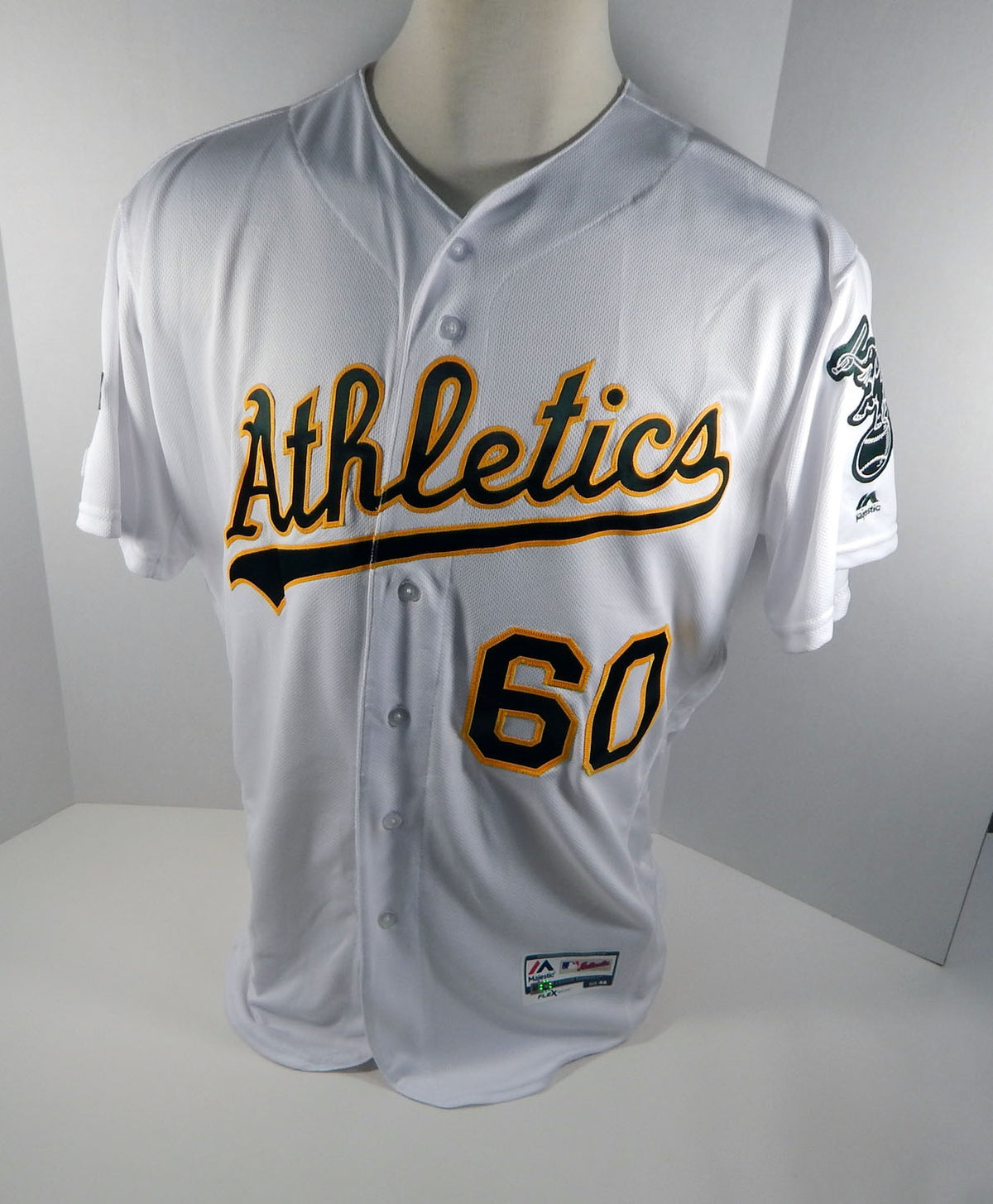 2019 Oakland A's Athletics Tanner Roark #60 Game Issued White Jersey 150 & PS P Pic2
