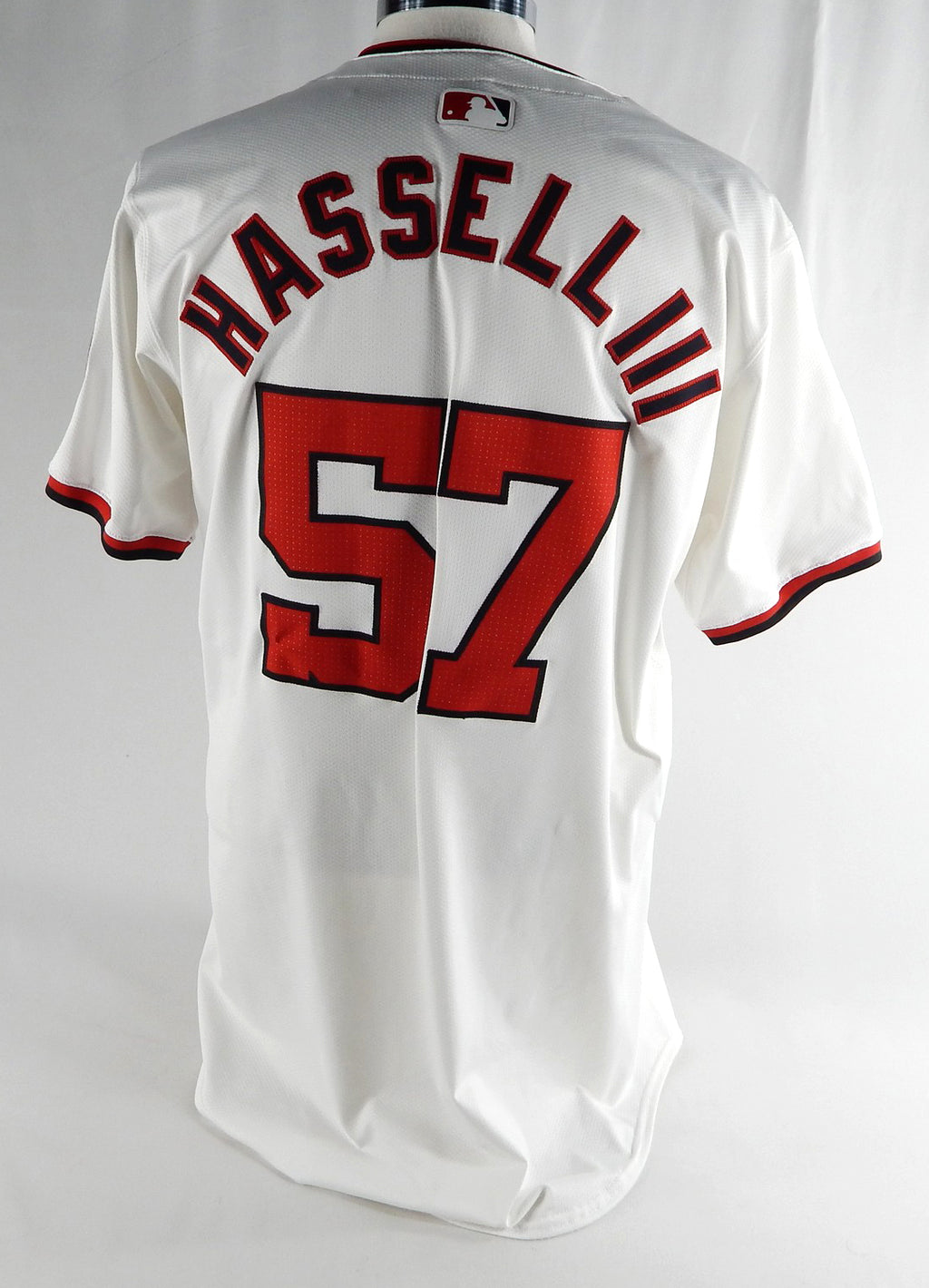 2024 Washington Nationals Robert Hassell III #57 Game Issued White Jersey 44 148 Pic2