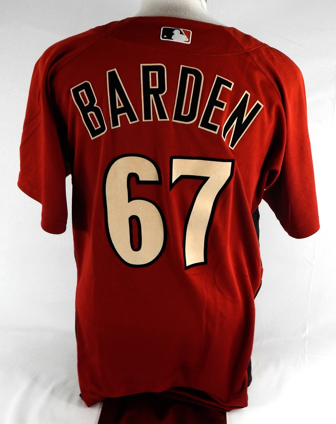 2007-10 Arizona Diamondbacks Brian Barden #67 Game Used Red Jersey ST BP 44 436 Pic2