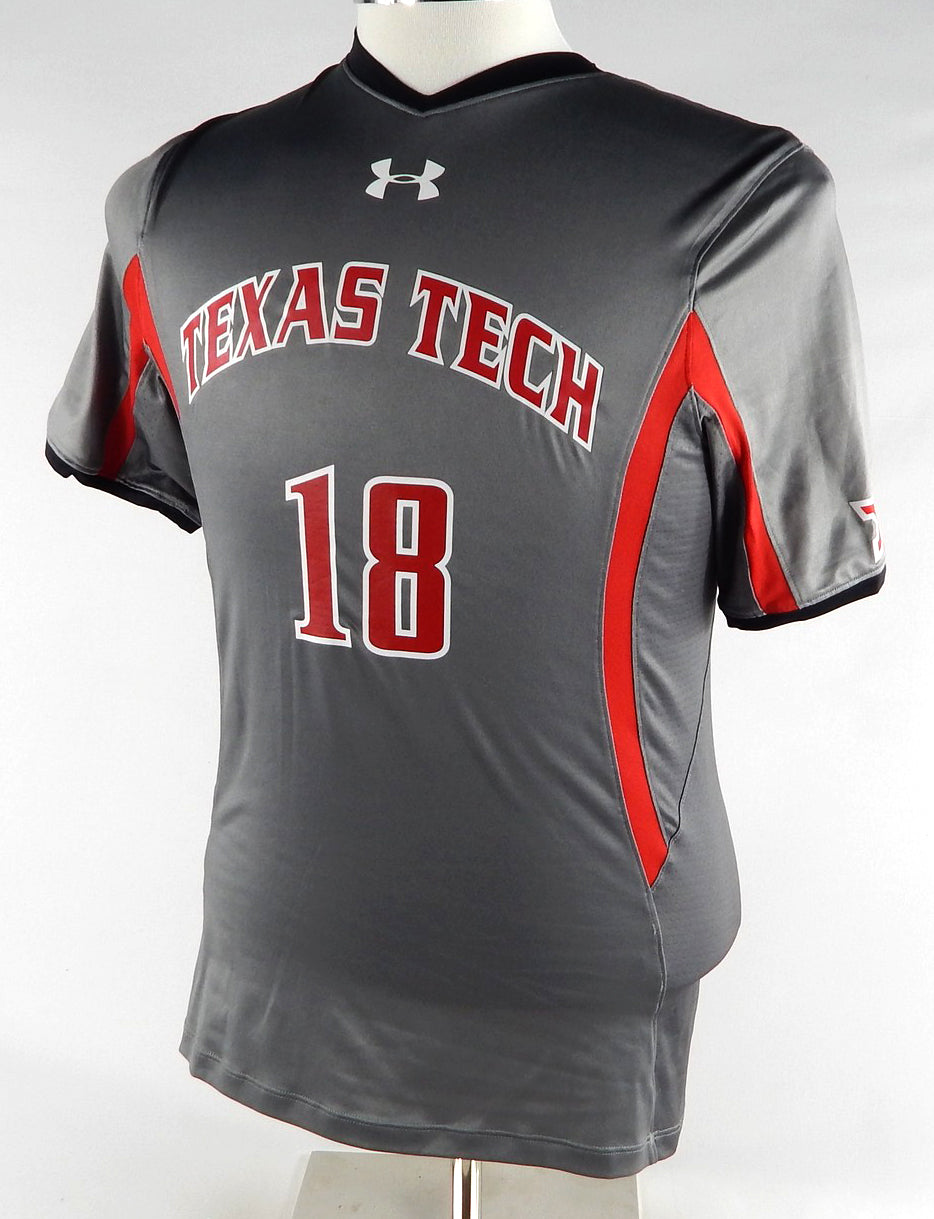 2015 Texas Tech Red Raiders #18 Game Used Grey Jersey Womens Soccer M 688