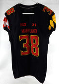 2018 Maryland Terrapins Paul Inzerillo #38 Game Used Black Jersey Football 44 8