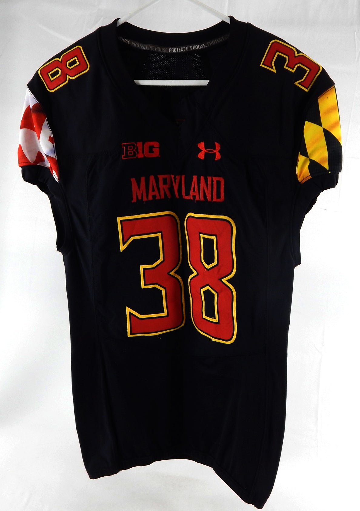 2018 Maryland Terrapins Paul Inzerillo #38 Game Used Black Jersey Football 44 8