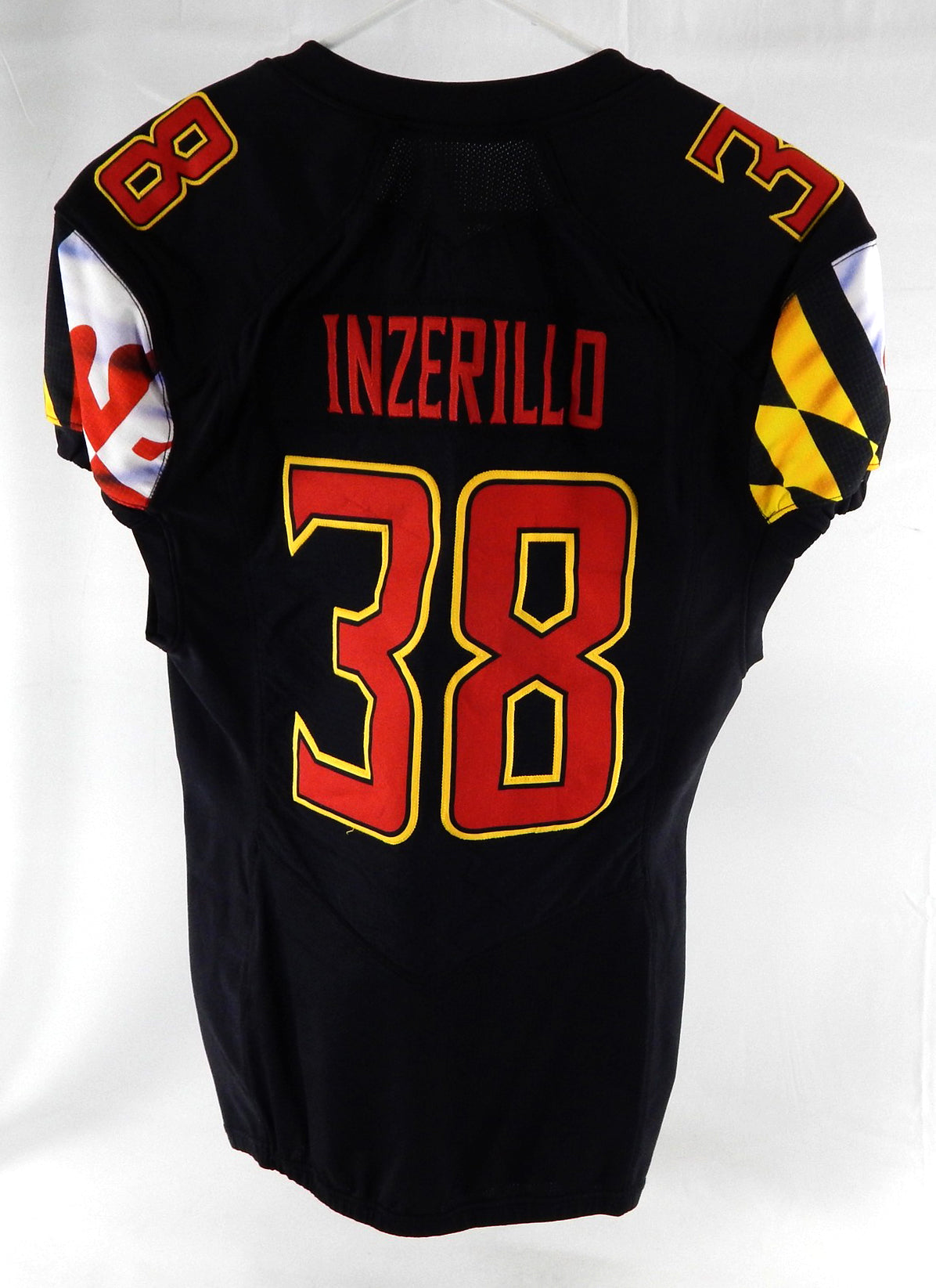2018 Maryland Terrapins Paul Inzerillo #38 Game Used Black Jersey Football 44 8 Pic2