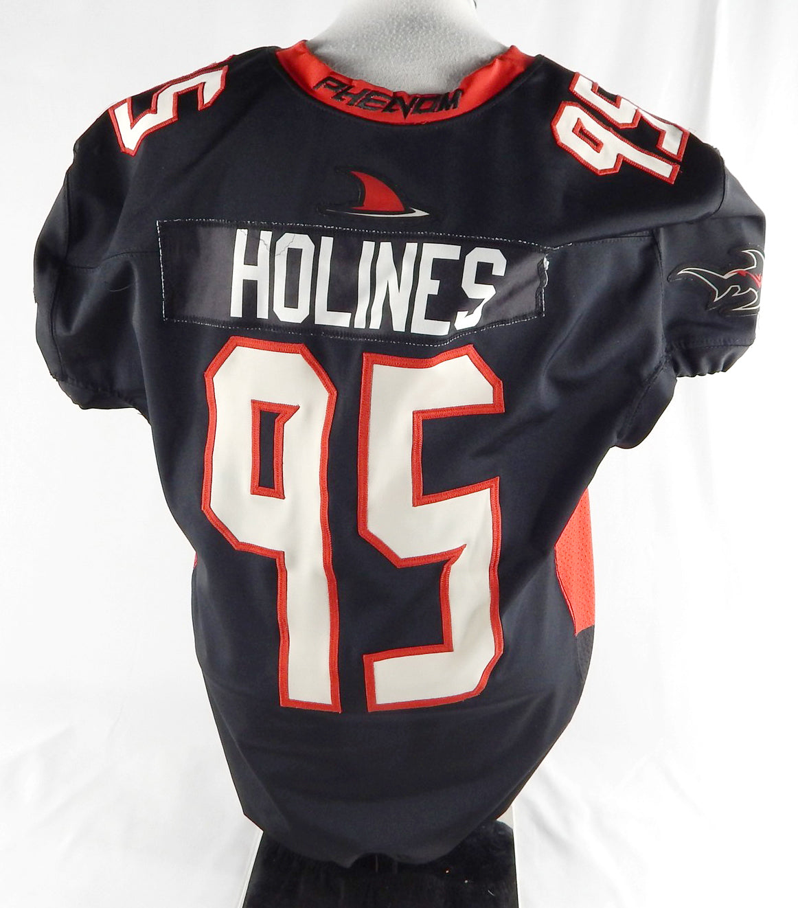 2023 Jacksonville Sharks Holines #95 Game Used Black Jersey NAL Patch Rem XL 334 Pic2