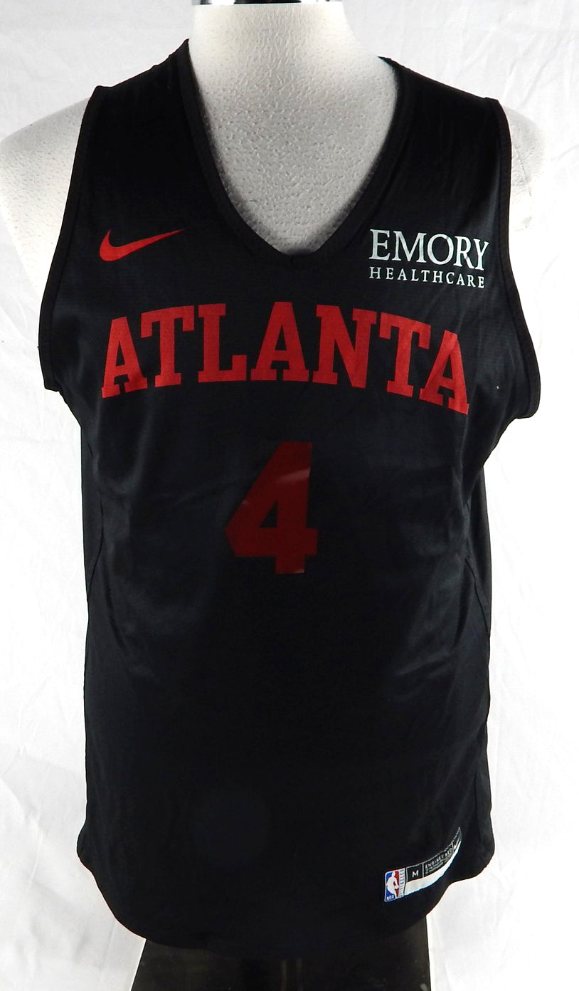2024-25 Atlanta Hawks Kobe Bufkin #4 Game Issued P Used Black Practice Jersey 5