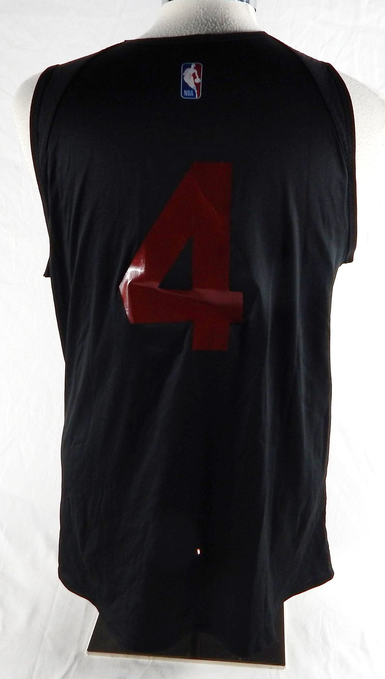 2024-25 Atlanta Hawks Kobe Bufkin #4 Game Issued P Used Black Practice Jersey 5 Pic2