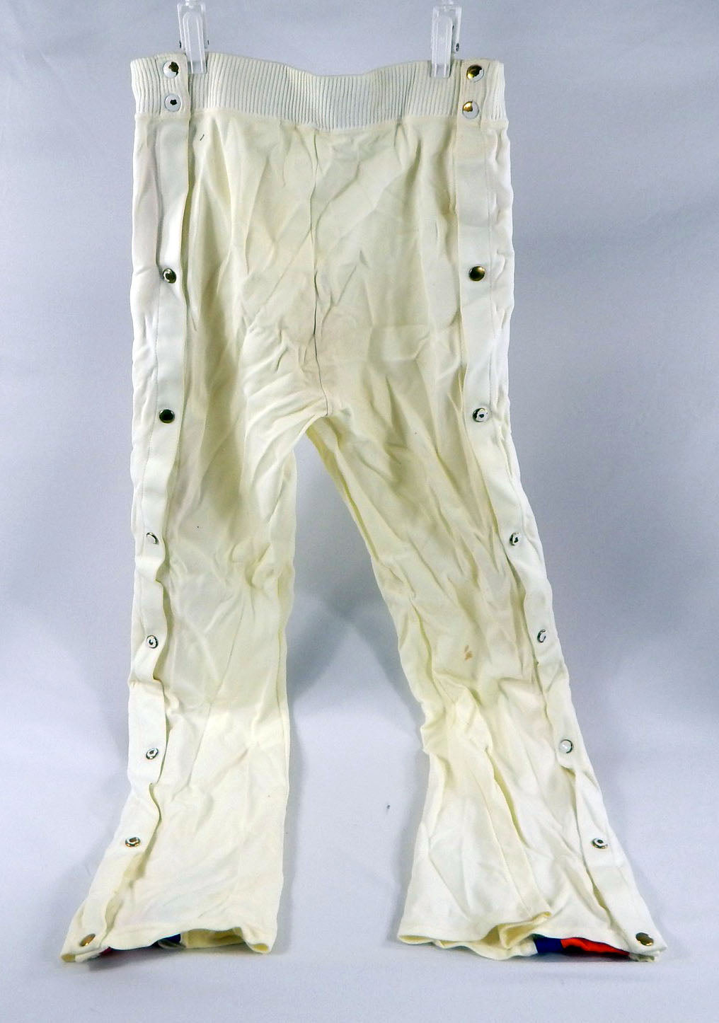 1983-87 Cleveland Cavaliers #14 Game Used White Warm Up Pants Size 34 16 Pic2