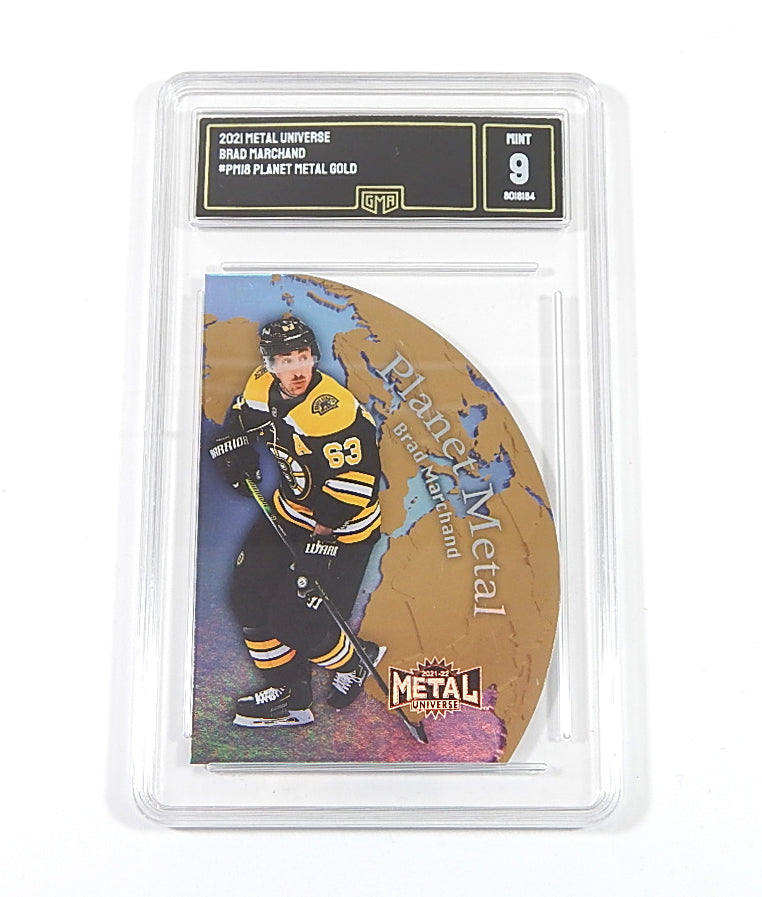 2021-22 Metal Universe Planet Metal Gold Brad Marchand #PM-18 GMA 9