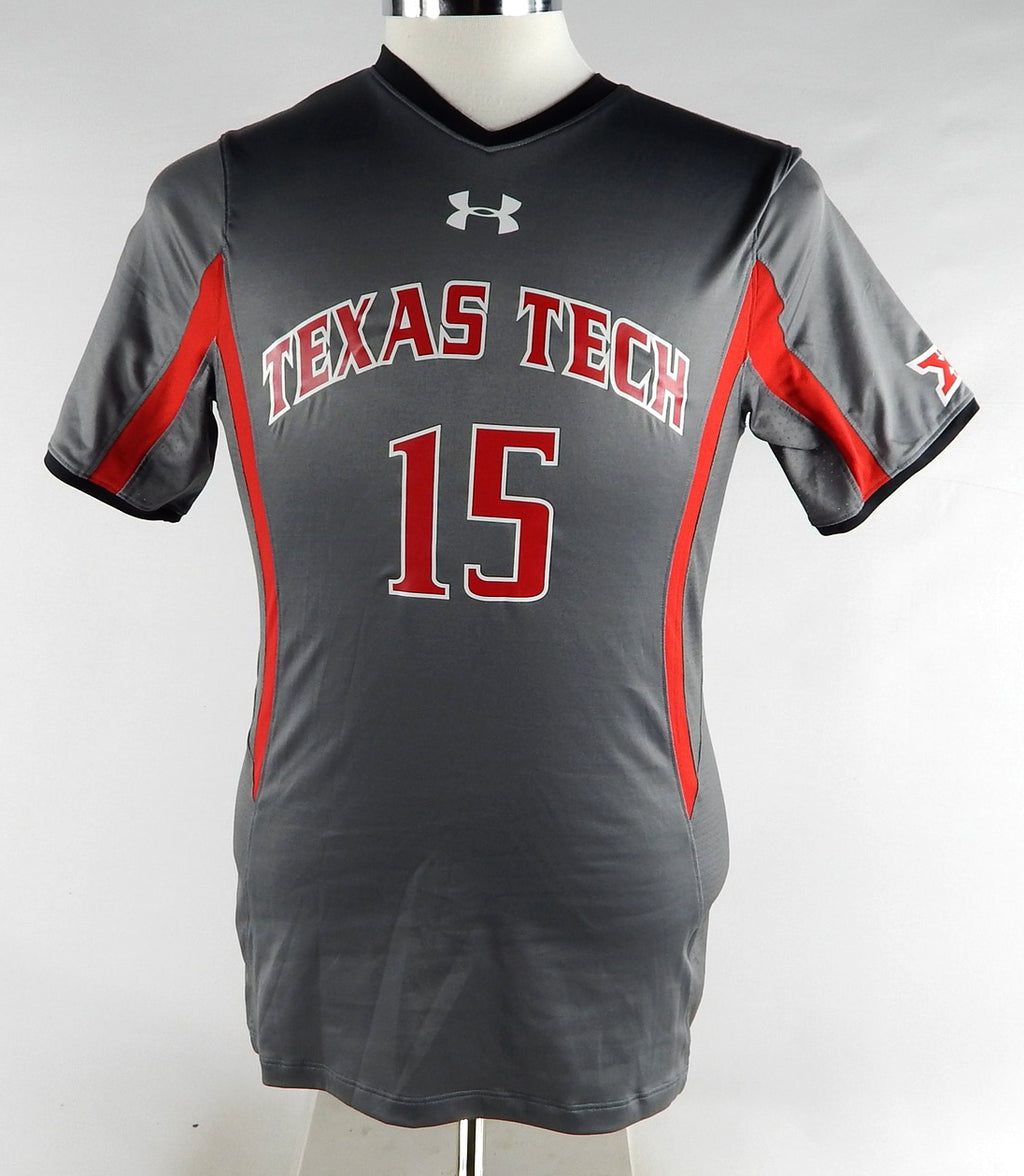 2015 Texas Tech Red Raiders #15 Game Used Grey Jersey Womens Soccer M 692
