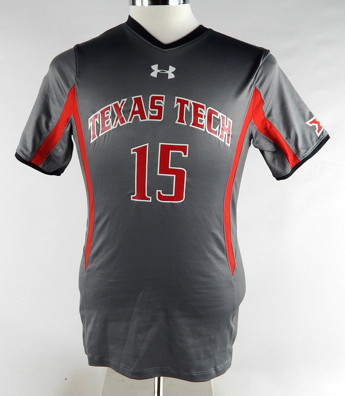 2015 Texas Tech Red Raiders #15 Game Used Grey Jersey Womens Soccer M 692