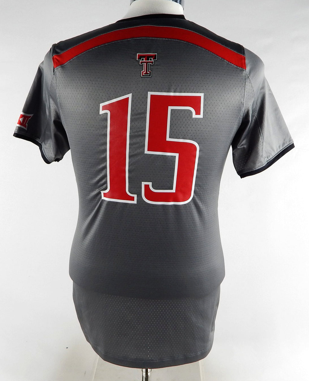 2015 Texas Tech Red Raiders #15 Game Used Grey Jersey Womens Soccer M 692 Pic2