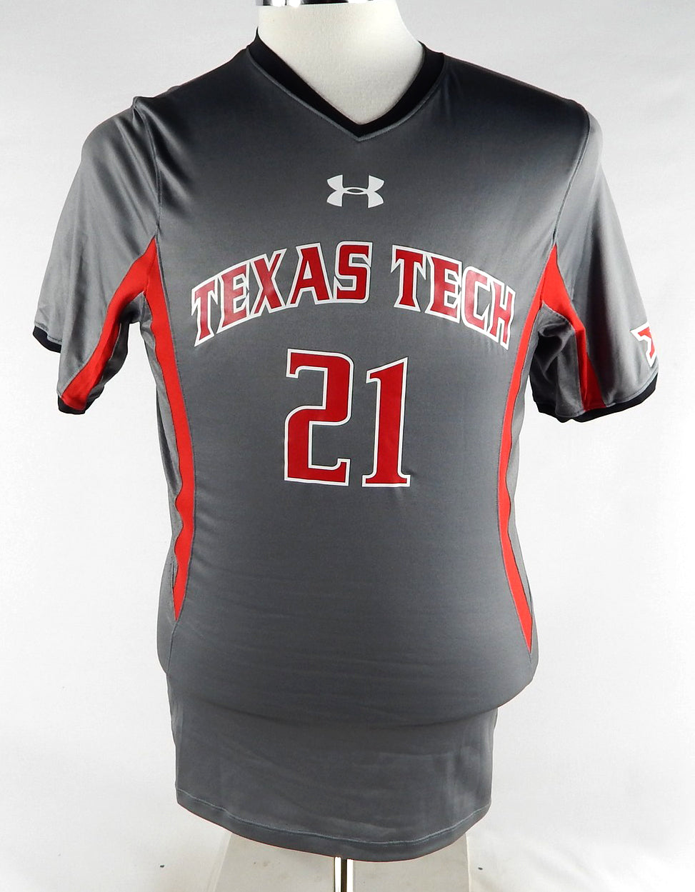 2015 Texas Tech Red Raiders #21 Game Used Grey Jersey Womens Soccer M 693