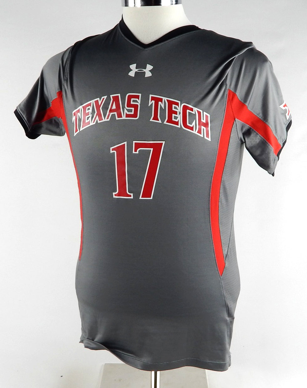 2015 Texas Tech Red Raiders #17 Game Used Grey Jersey Womens Soccer M 694