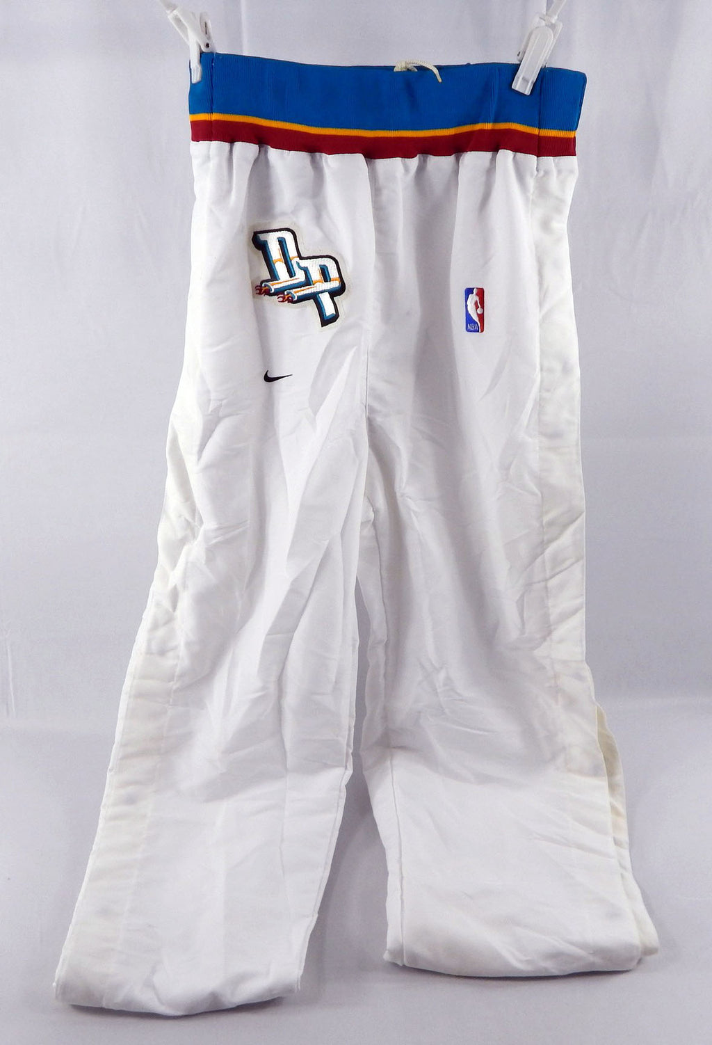 1997-98 Detroit Pistons Game Issued White Warm Up Pants M 448