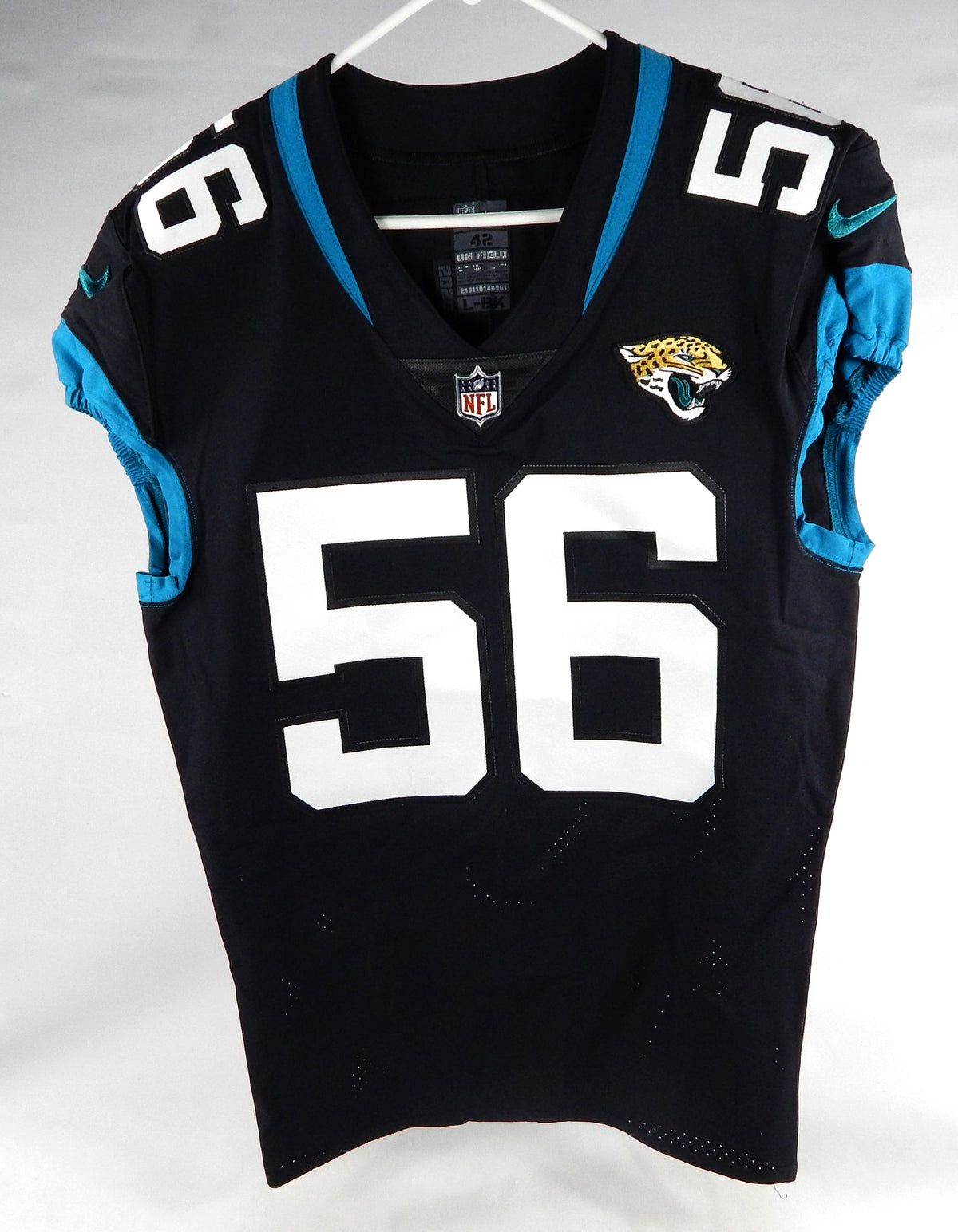 2020 Jacksonville Jaguars Rashod Berry #56 Game Issued Black Jersey 42 DP74273 Pic2
